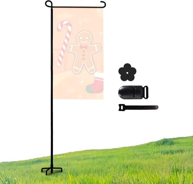 ESTTOP Heavy-Duty 4-Prong Garden Flag Pole Holder Stand – Weatherproof Outdoor Garden & Yard Flag Base for 12x18 Inch House Flags, Ground Flagpole Stand for All-Season Decoration(Flag Not Include) - Image 1